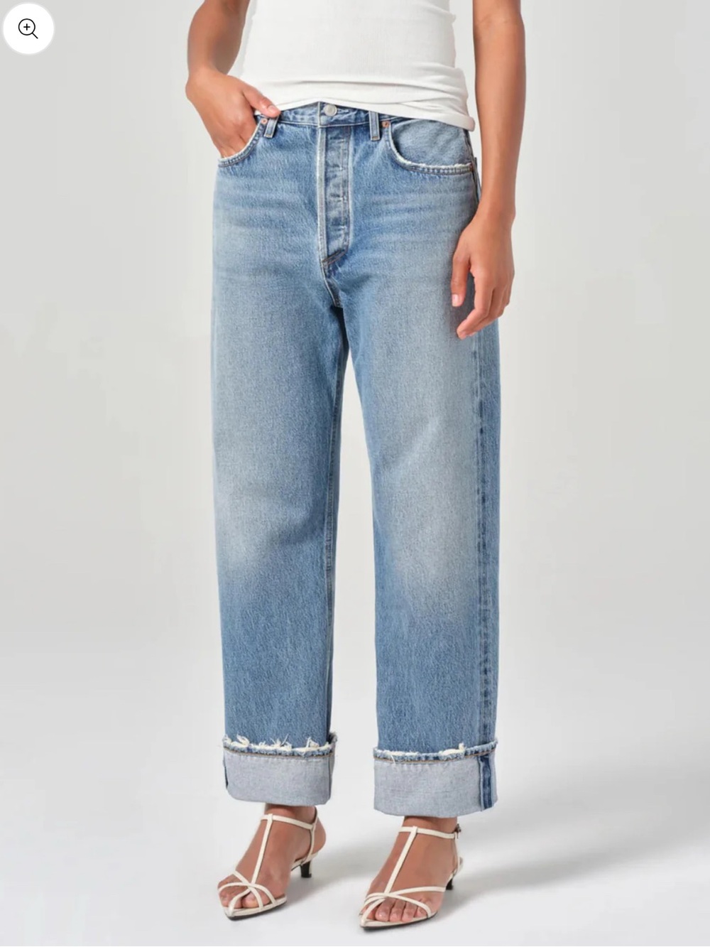 AGOLDE Fran Straight Leg Jeans, Reign blue, size 31
